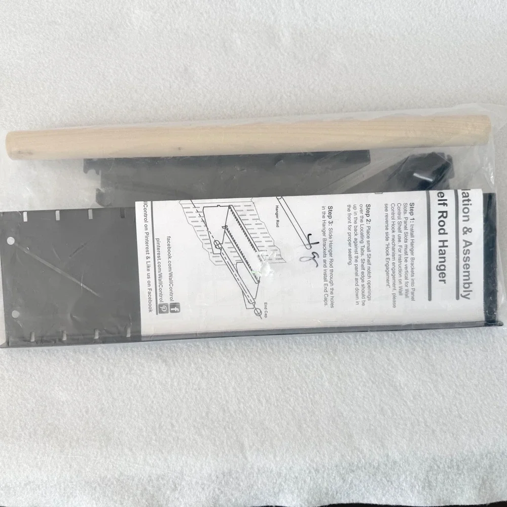 Wall‎ Control 4in Shelf Rod Assembly Black Pegboard Organizer USA NEW